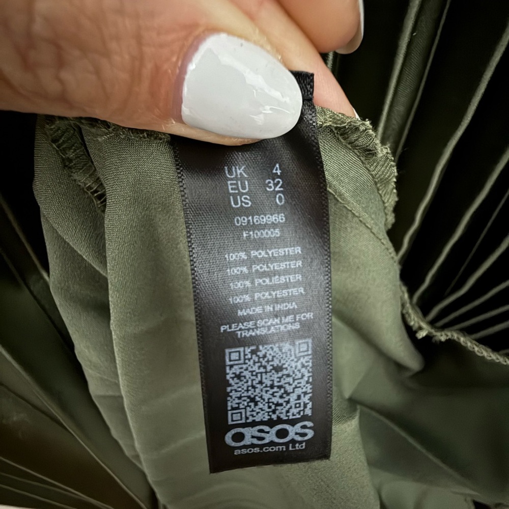 ASOS Olive Pleated Maxi Skirt - Picture 3 of 3